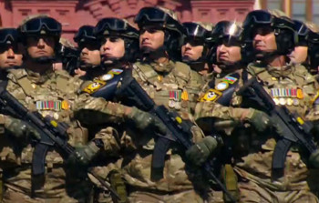 Azərbaycan hərbçiləri Moskvadakı qələbə paradında - FOTOLAR